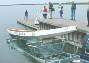 Boat entering water